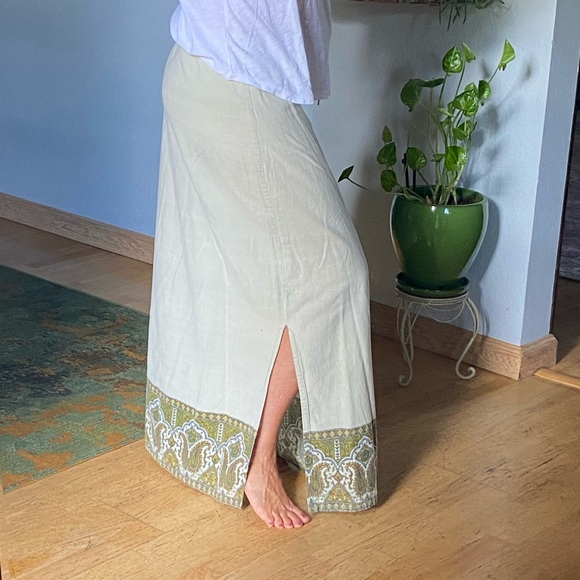 Sage Green Cotton Hippie Skirt - Picture 9 of 16